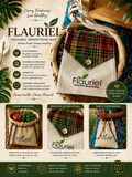 Load image into Gallery viewer, Flauriel Reusable Shoulder Bag with madras flap and coconut button